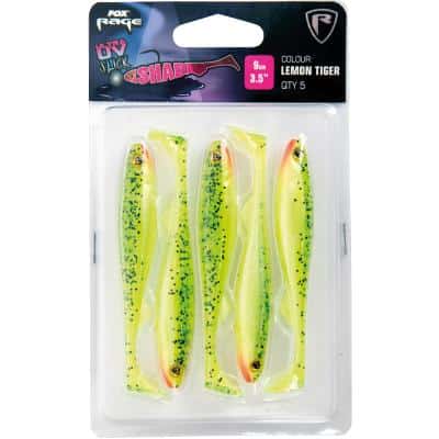 Fox Rage Slick Shad Ultra UV 9cm 3.5" Lemontiger x 5