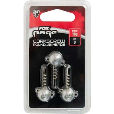 Fox Rage Corkscrew round jig heads 20g x 3pc