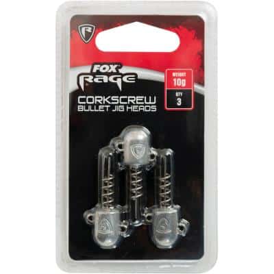 Fox Rage Corkscrew bullet jig heads 20g x 3pc