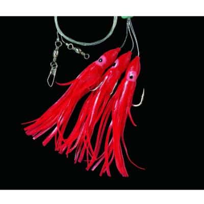DEGA Dorsch-Vorfach (Octopus) 3 Haken B-Japan-Rot