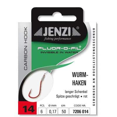 JENZI Wurmhaken Gebunden an Fluor Carbon Gr.12 0