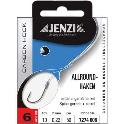 JENZI Allroundhaken Gebunden Farbe Nickel Gr.6 0