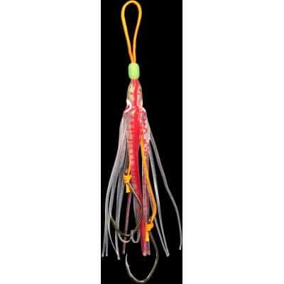 UV Octopus Vorfach mit zwei Haken Transparent/Rot