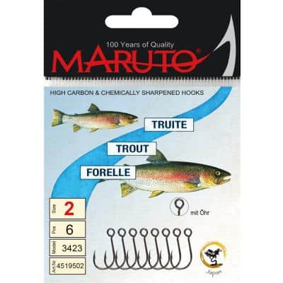 Maruto Maruto Einzelhaken mit großem Öhr Größe 2 für Spinner SB6