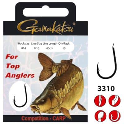 GAMAKATSU BKS-3310B CARP FEEDER HAIR RIGS 70cm Gr. 14 Karpfen/Feederh.