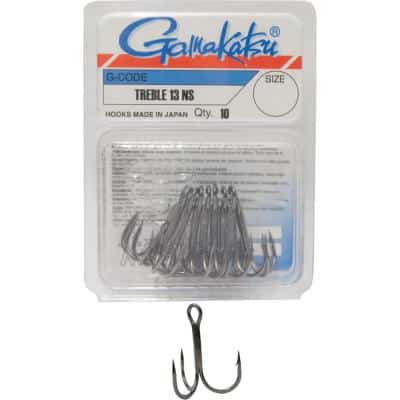 GAMAKATSU HOOK TREBLE 13NS Gr. 2 Drilling schwarz