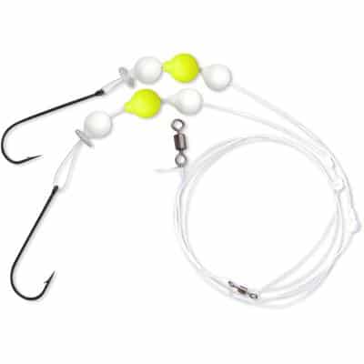 Plattfisch Vorfach 1 Flatty Wishbone Rig weiß/gelb 14kg 0