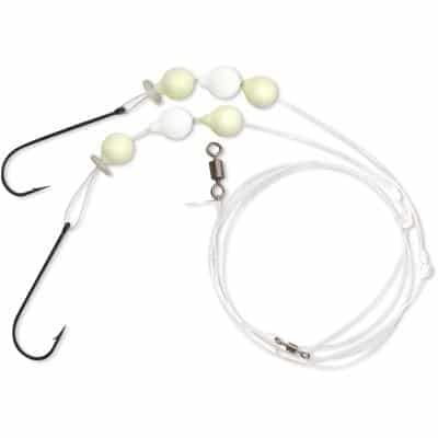 Plattfisch Vorfach 1 Flatty Wishbone Rig glow-white 14kg 0