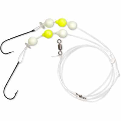 Plattfisch Vorfach 1 Flatty Wishbone Rig glow-yellow 14kg 0