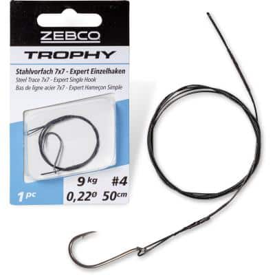 Zebco Trophy Stahlvorfach 7x7 - Expert Einzelhaken L: 60cm 12kg