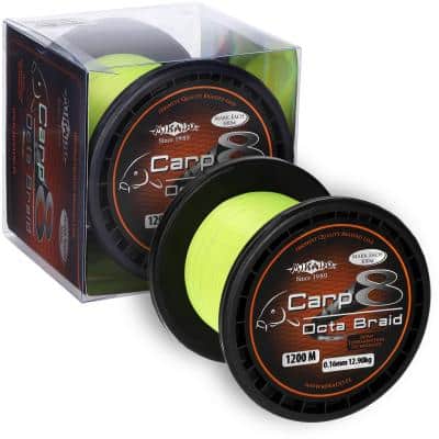Mikado Carp Octa Braid - 0.26mm/22.6Kg/1200M - Fluo Gelb