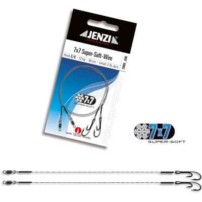 JENZI Powerflex 7x7 Super-Soft-Stahlvorfach Ryderhaken 2/0 50cm 12kg