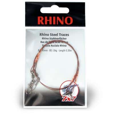 0,35mm Rhino Stahlvorfach 7x7 0,5m 6kg 2 Stück