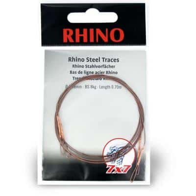 0,34mm Rhino Stahlvorfach 7x7 50cm 5kg 2 Stück