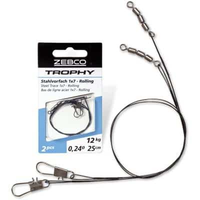 Zebco Trophy Stahlvorfach 1x7 - Rolling L: 25cm 6kg