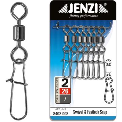 JENZI Sicherheits-Tönnchen Karabinerwirbel Black Nickel Größe 2 26 kg