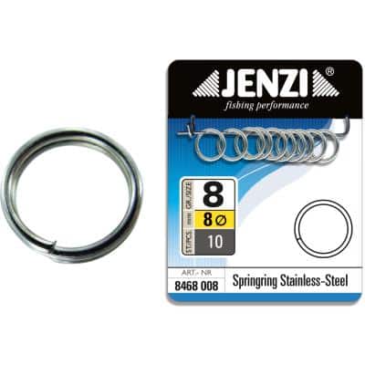 JENZI Kräftige Springringe aus rostfreiem Stahl.Größe 8