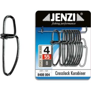 JENZI Crosslock Karabiner in Black-Nickel Ausführung Größe 4 55 Kg