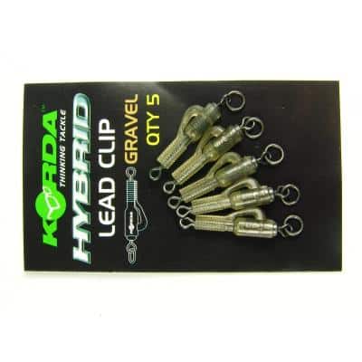 Korda Hybrid Lead Clips - 5 Stück gravel